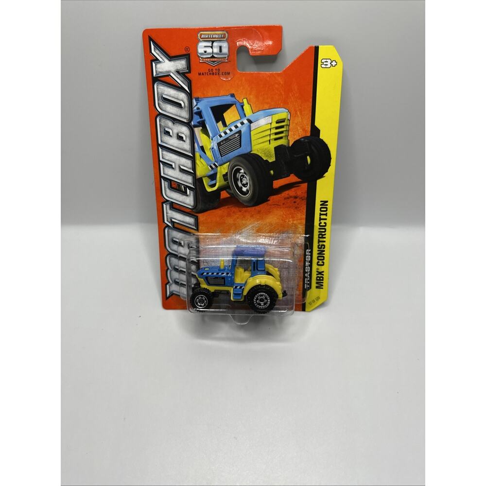 Matchbox MBX Construction 2012 Blue & Yellow Tractor Toy 57/120 FAST SHIPPING